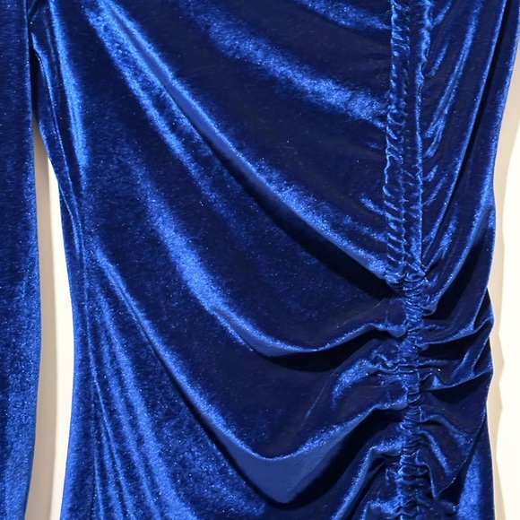 Blue Velvet Mini Dress - Picture 2 of 2